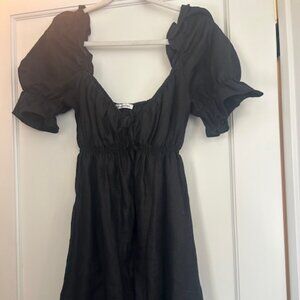 Reformation Black Linen Dress